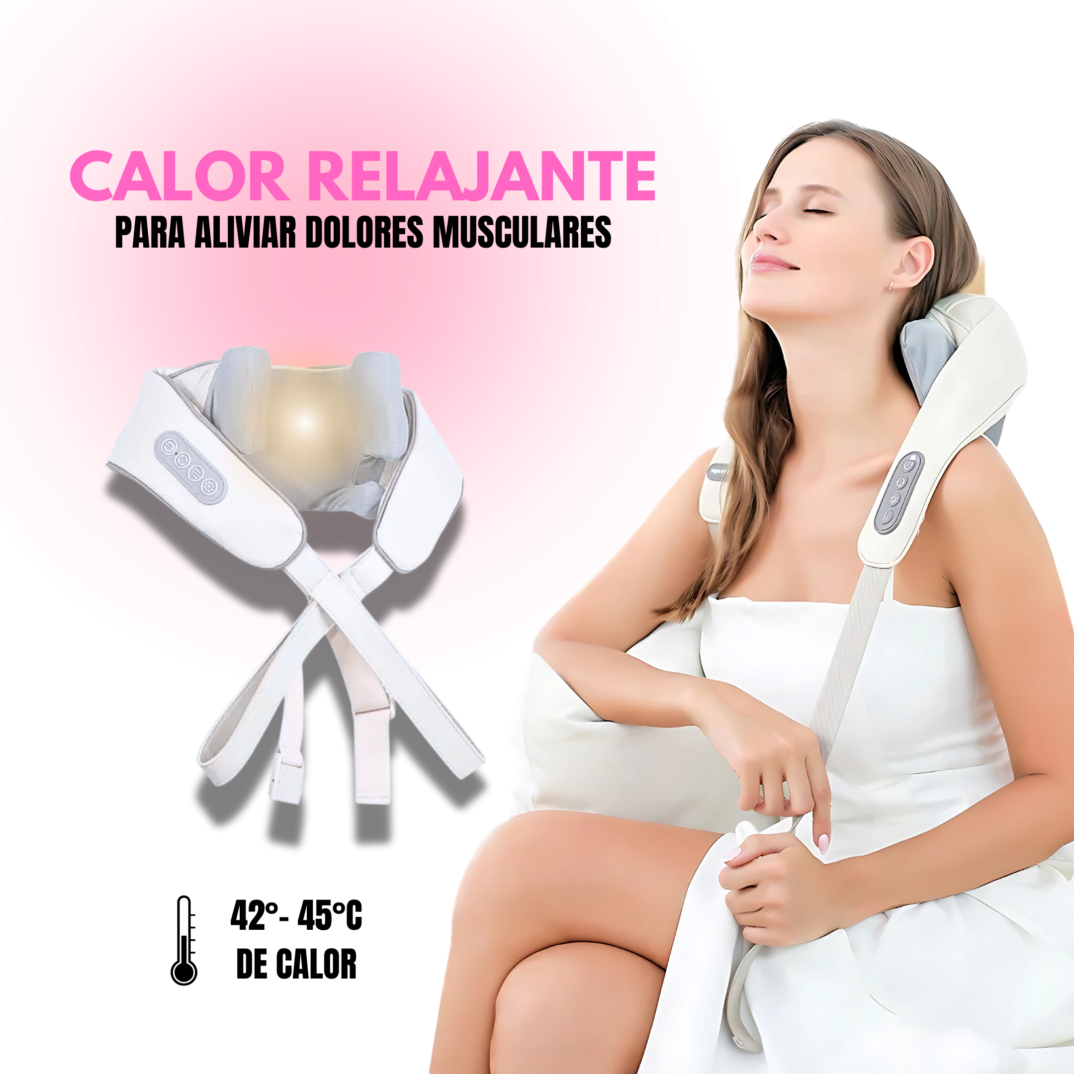 Masajeador de Cuello y Espalda con Calor Calmante💆‍♀️🔥