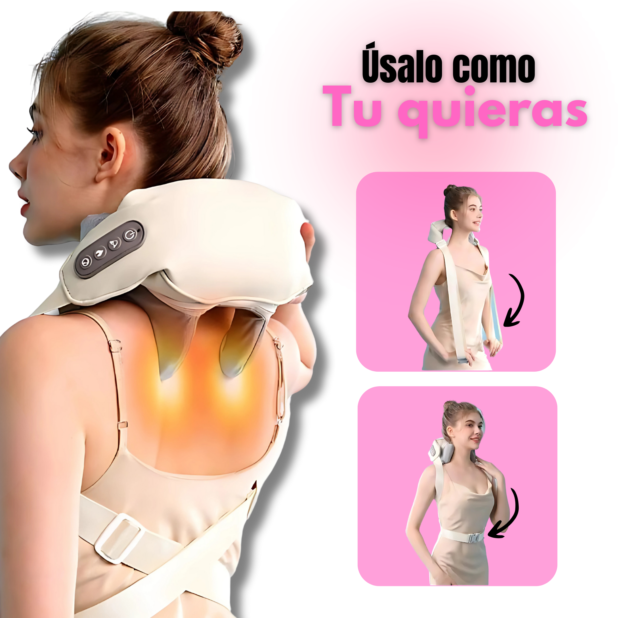 Masajeador de Cuello y Espalda con Calor Calmante💆‍♀️🔥