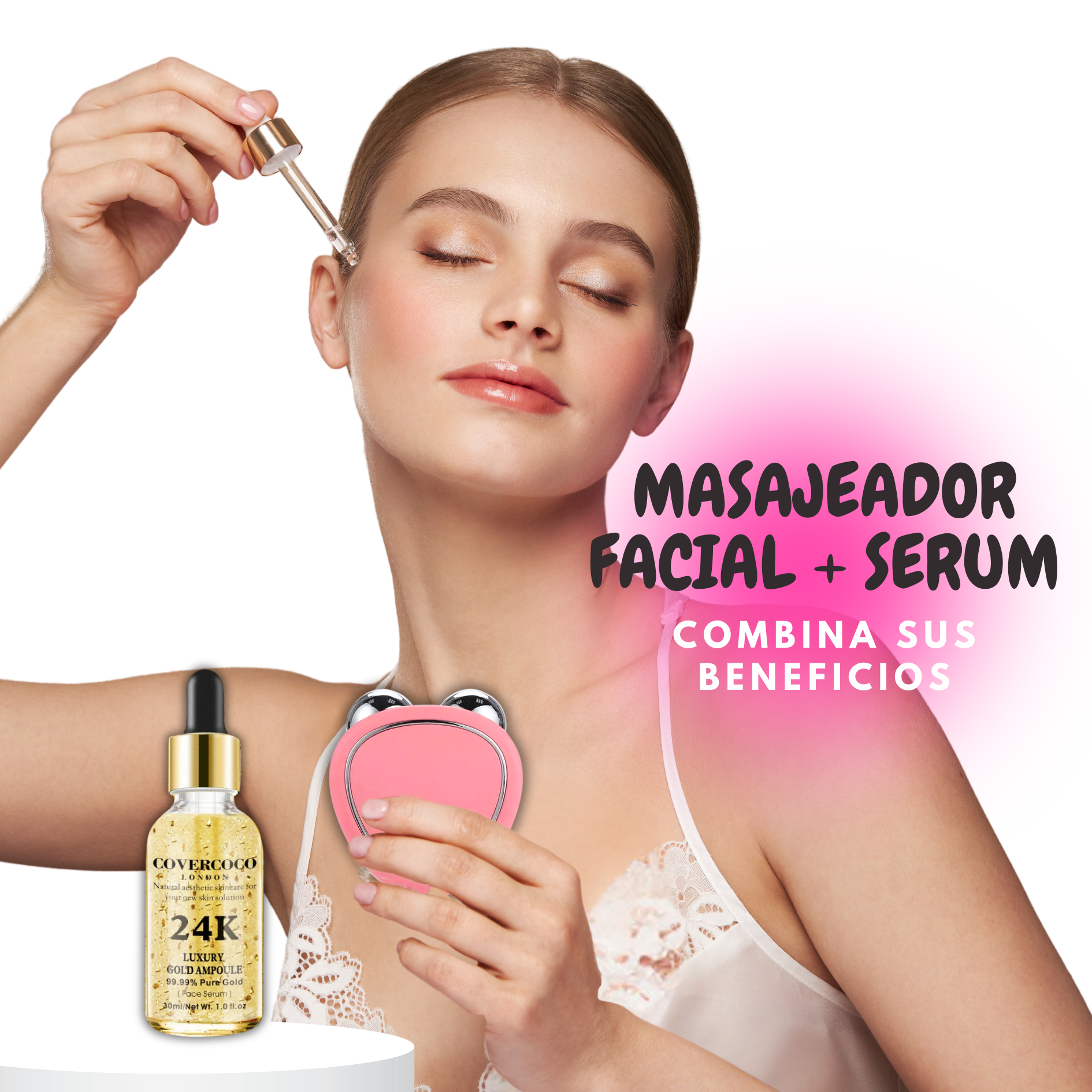 ✨ Masajeador Facial con Microcorriente + SERUM ✨